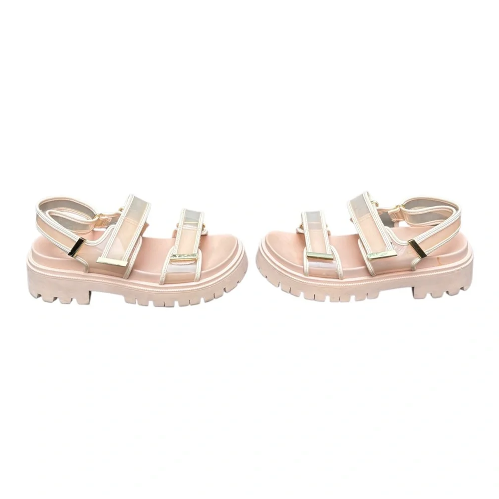 Aldo Women’s 6.5 SANNDY Pale Pink Chunky Platform Sandals with Adjustable Straps
